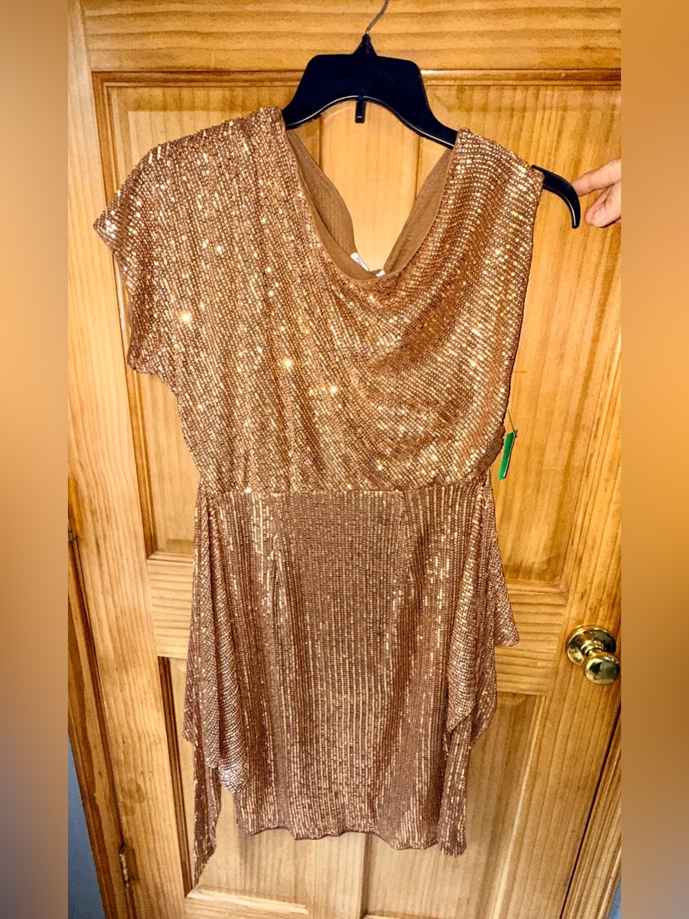 NWT Grace Karin Sequined Asymmetric Off Shoulder Bodycon Party Midi Dress-M - Picture 3 of 14
